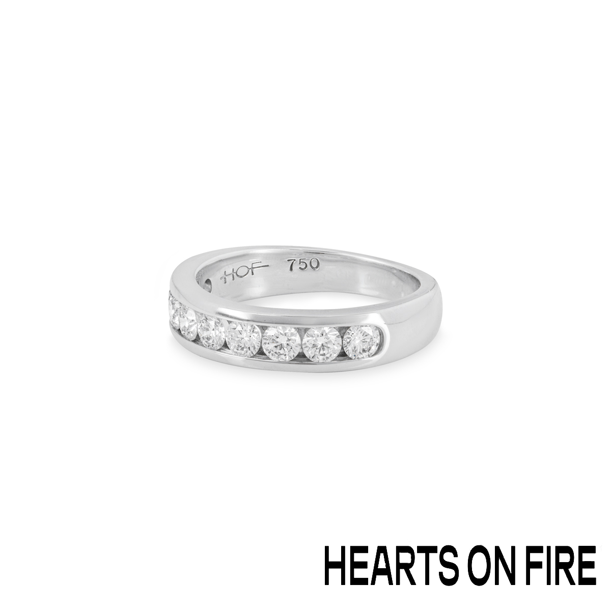 Hearts On Fire White Gold Diamond Half Eternity Ring 0.72ct